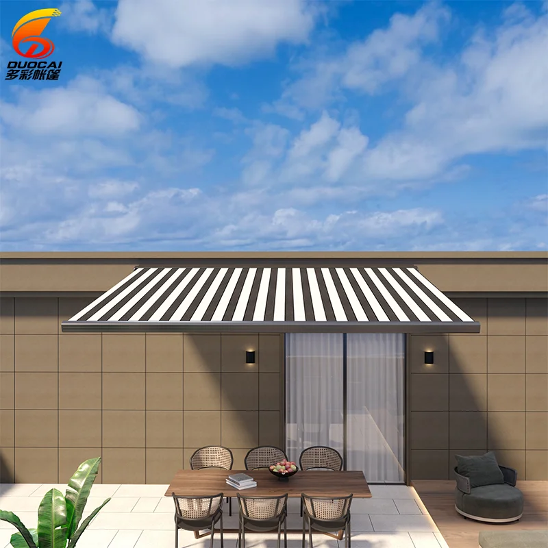

Factory Wholesale Smart System Waterproof Heavy Duty Full Cassette Awning Motorized Outdoor With LED Light