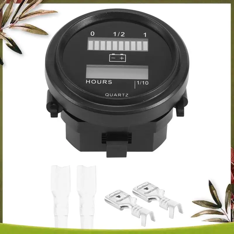 

AB98-LED With Hour Meter Round Battery Indicator Meter Gauge 12/24V 36V 48V 72V For Boat Golf Cart Club Cart Forklift