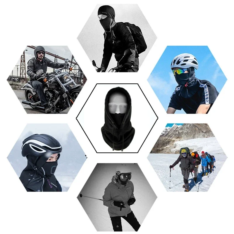 Winter Thermo Halswärmer Outdoor Fleece Sturmhaube Schal Skifahren Gesichtsmaske Snood Kapuze Hut Winddicht Warm Halten Radfahren Kappe Neue – Detail 14