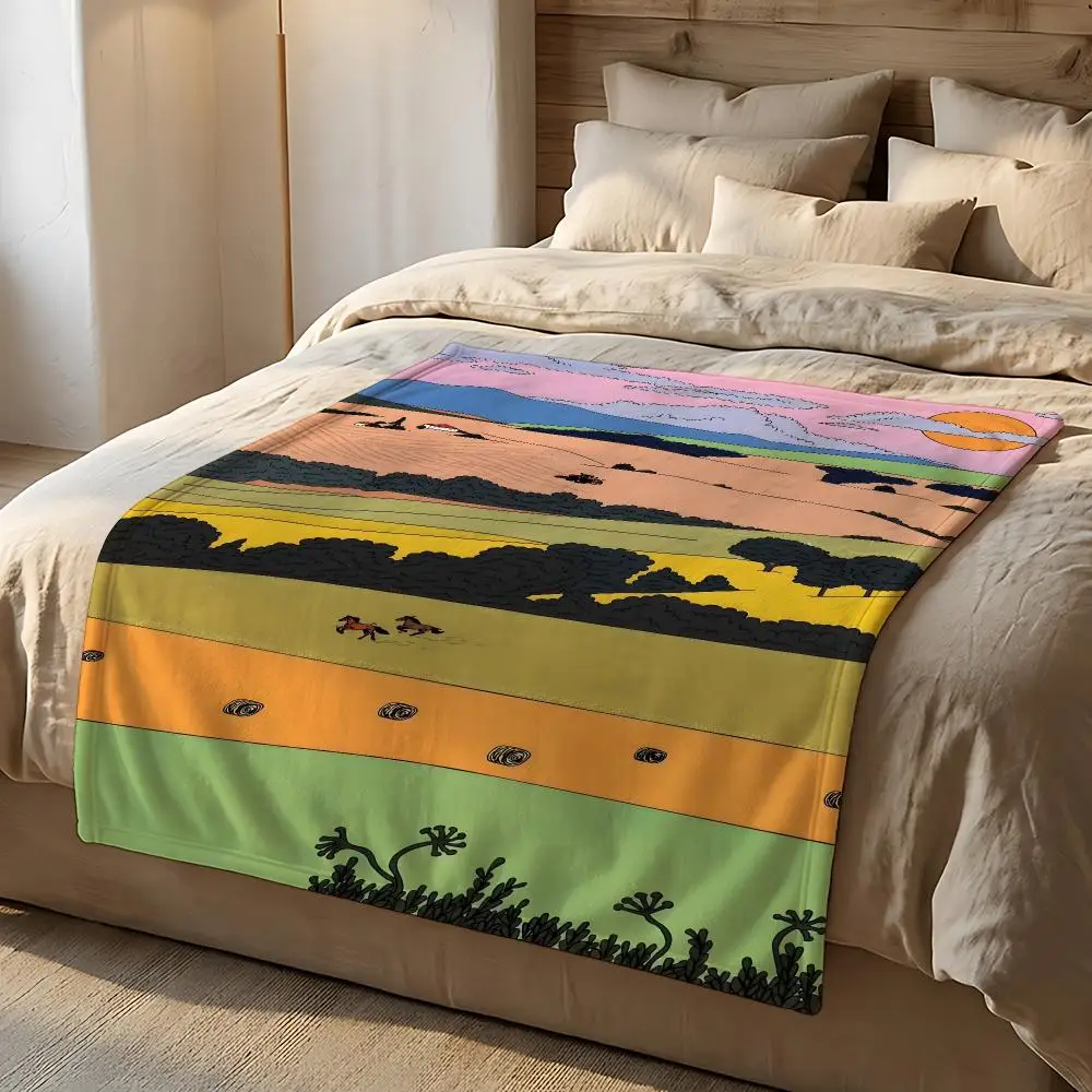 Artist CosmoDanchinHamard Throw Short Plush Throw Blanket Soft Skin-Friendly Multi-Scene Home Office