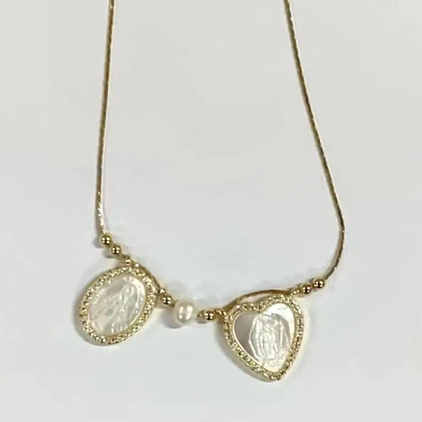 WT-JN217  WKT 2025 Retro Style Shell Necklace Hot SALE Rectangle And Love Oval Shape Women  Wedding Big Party Jewelry
