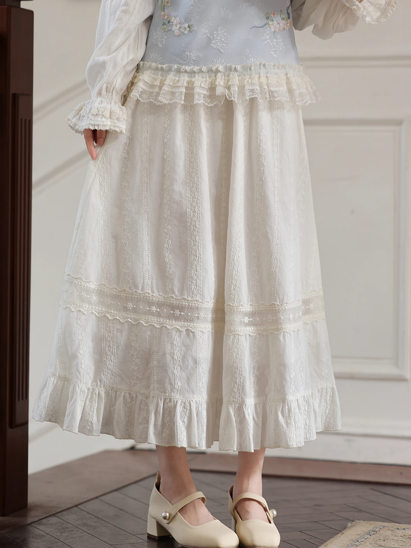 

Юбка А-силуэта из чистого хлопка с высокой талией, женская, универсальная, повседневная, весенняя новинка