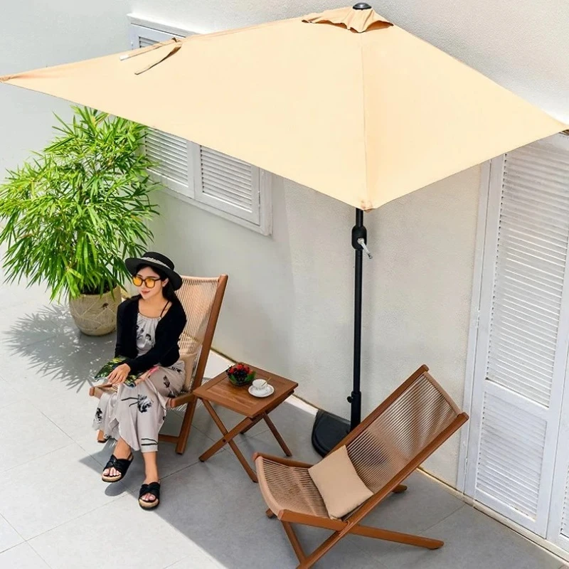 Against The Wall Parasol Patio Umbrellas Outdoor Sunshade Umbrella Lifting Garden Umbrella Sunshade Rainproof Beach Umbrellas P