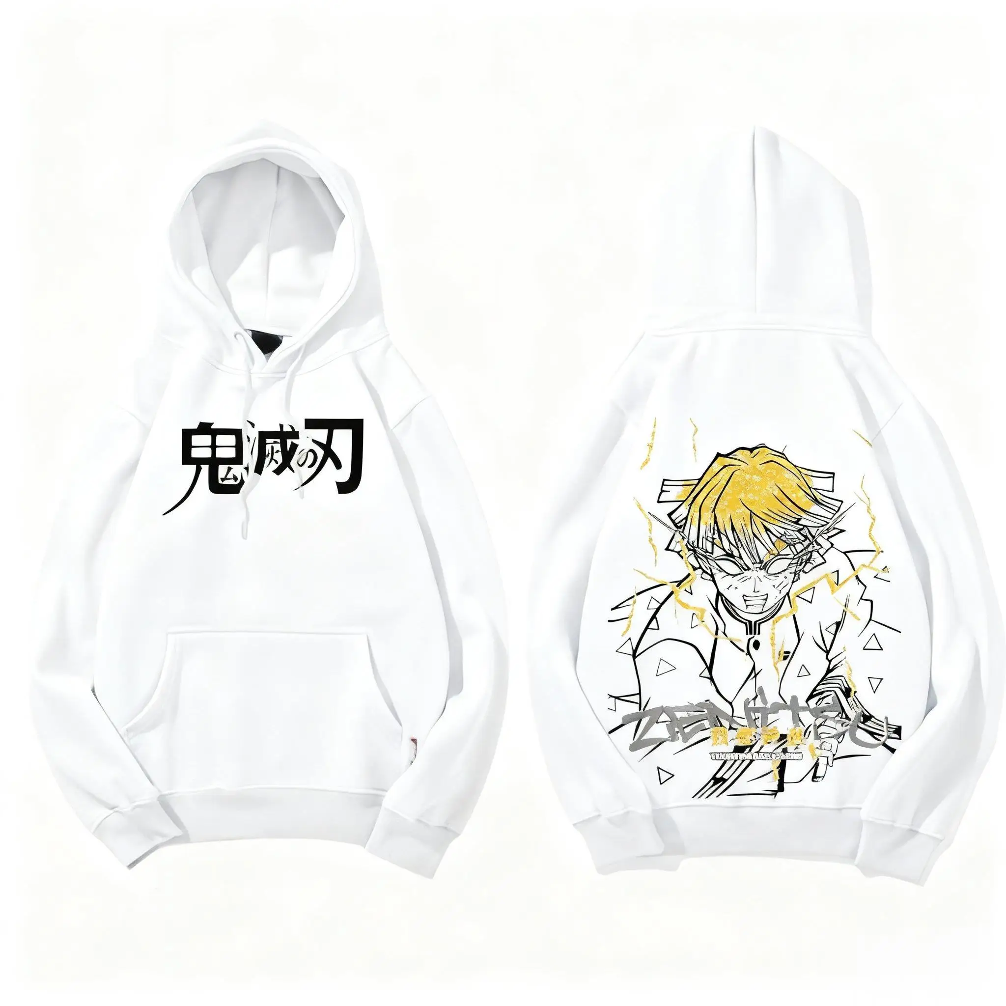 デーモンスレイヤー善逸阿賀津マフラー男性女性アニメコスプレスウェットシャツ秋冬カジュアルプルオーバー綿ストリートトップス Y2k