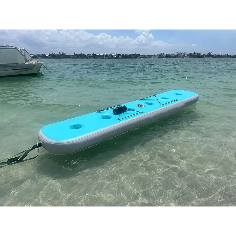 

4m Inflatable Pool Party Tray Floating Drink Dining Table Water Table with Cup Holder