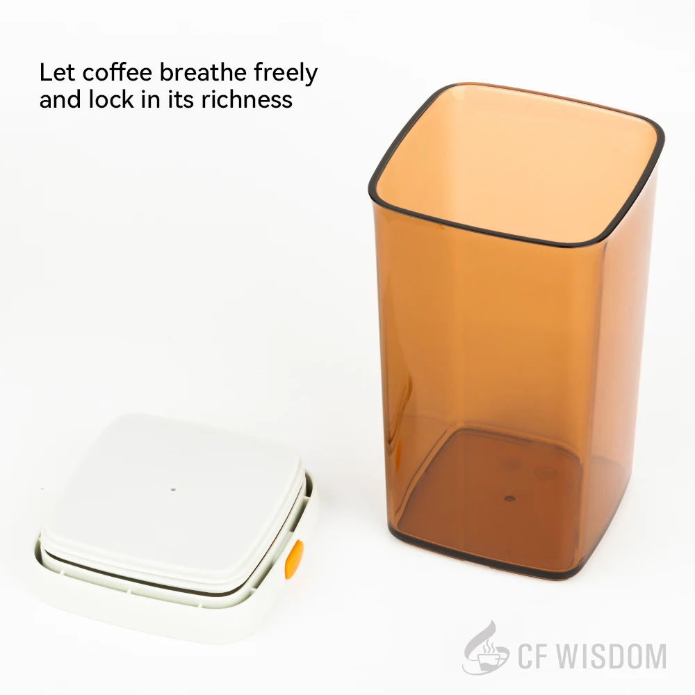 "CF WISDOM Tabung Biji Kopi Kedap Udara dengan Tutup, Toples Penyimpanan Tahan Lembab untuk Kesegaran, Penggunaan Bar Kopi Dapur Rumah