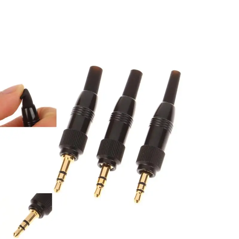 

Black 3/3.7/4.5mm Stereo Screw Audio Lock Connector For D11/V1/P03 Microphone Spare Plug