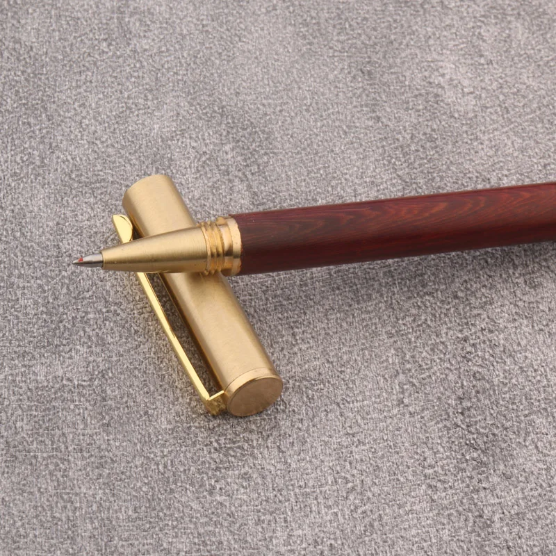 High Quality 86 red wood Rollerball Pen brass spin Calligraphy Signature Ink Pens For Writing
