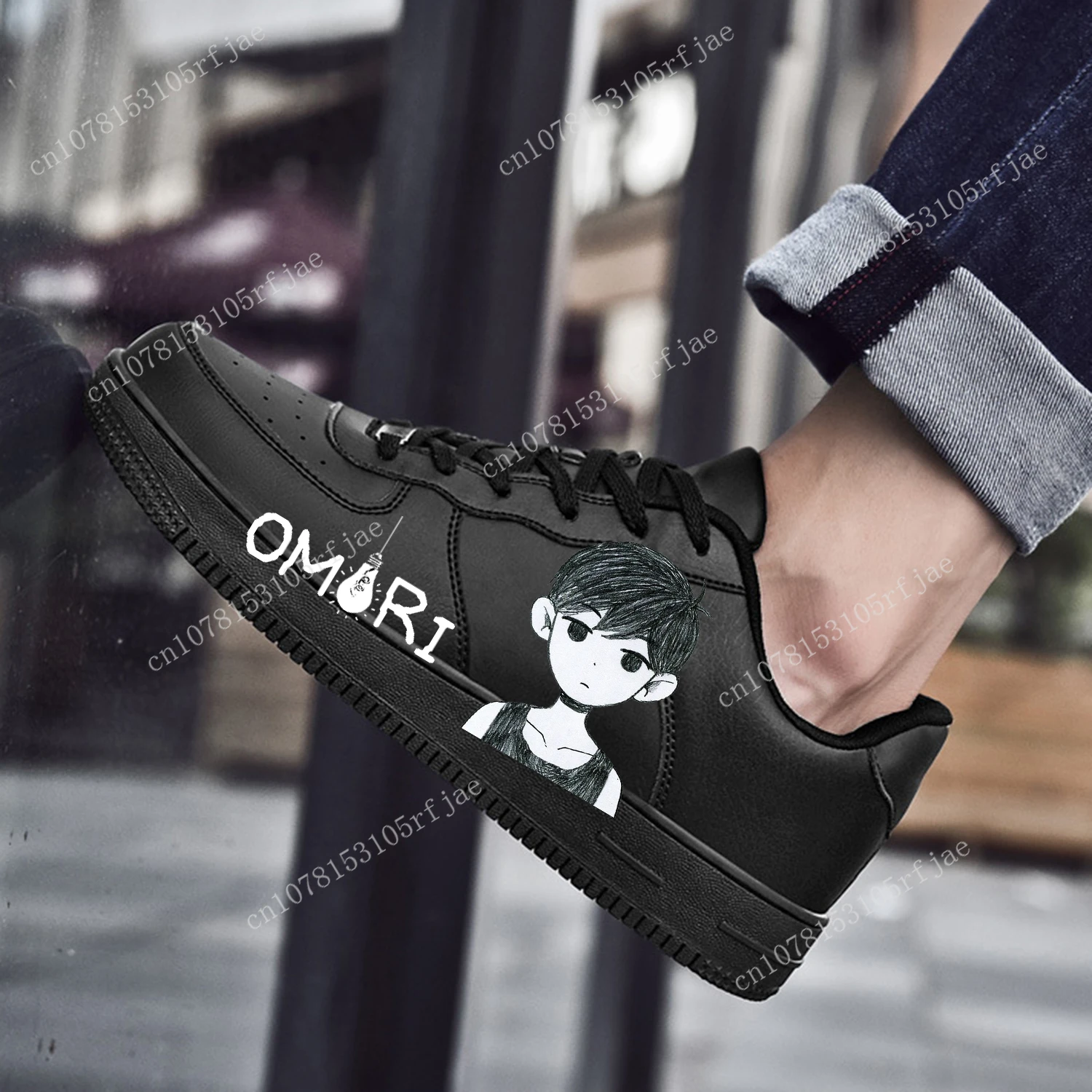 Omori Cartoon Game AF Basketball Mens Womens Sports Running High Quality Flats Force Sneakers Lace Up Mesh Custom Made Shoe