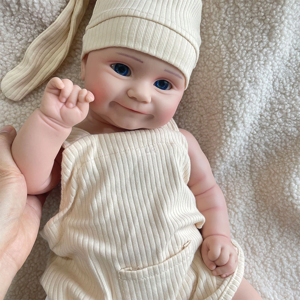Muñeca bebé Reborn de silicona realista de 20 pulgadas Pinky Girl Maddie con ojos azules claros venas dibujadas a mano muñeca bebé muñeca de juguete Real