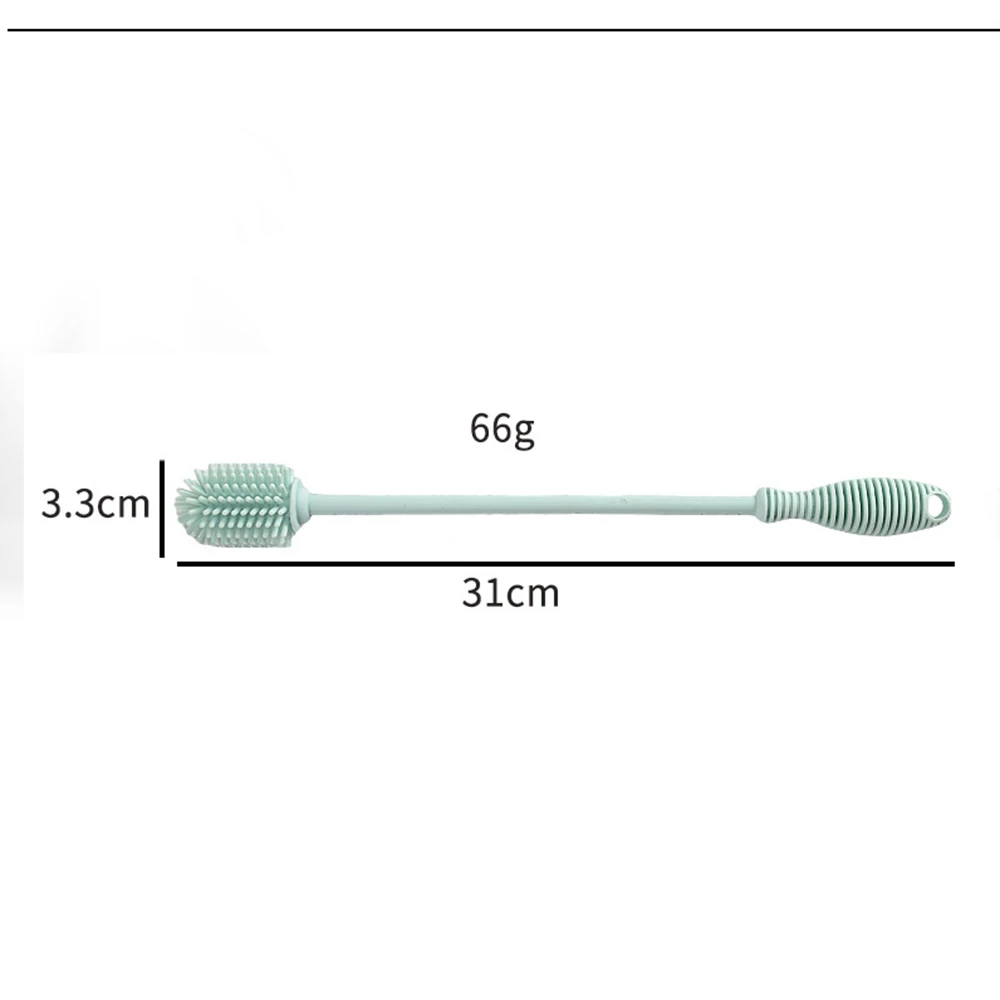 Integrated Baby Silicone Bottle Brush Water Cup Long Handle Silicone Cleaning Brush Vacuum Flask Silicone Brush