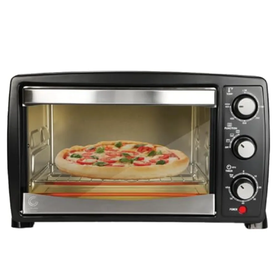 

20-Liter Large Countertop Toaster Oven for Baking and Broiling with Stainless Steel Interior and Silver Exterior Efficient Heat