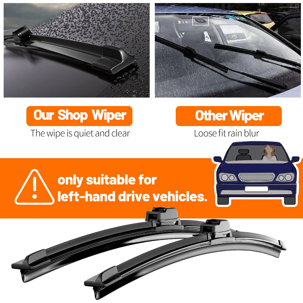For Citroen C3/C3 Picasso/Aircross C4/C4 Cactus/Aircross Front Windshield Windscreen Wiper Rubber Brushes Blades Car Accessories - view 2
