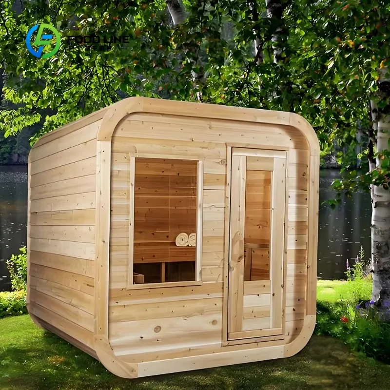 Custom outdoor Steam Sauna Room Home Far Infrared Wooden Barrel Spa Bath House Ergonomic Seating Backrest Bulk Order Discount