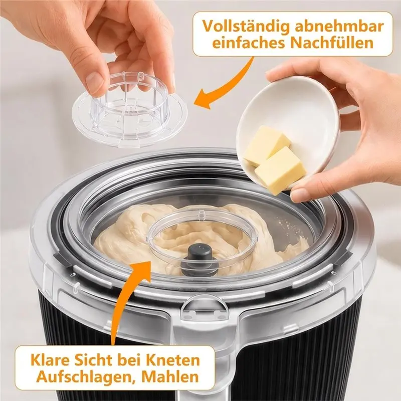 A23F-Dishwasher-Safe Transparent Lid With Holder, Lid& Holder Set For TM7 Mixing Bowl Including Viewing Window