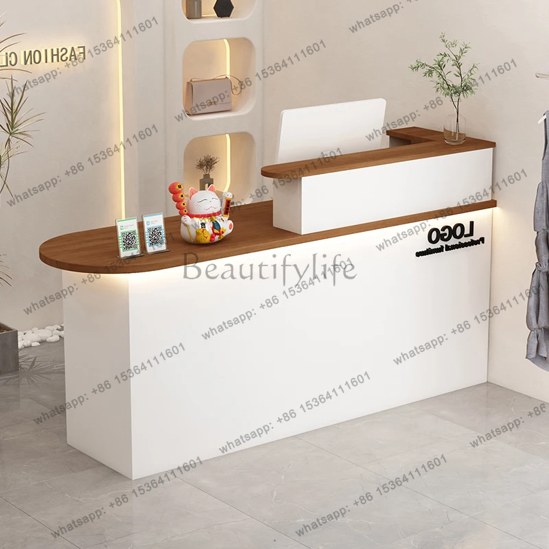 Industrial Luxury Reception Desks Modern Shop Beauty Bar Luxury Hotel Restaurant Reception Desks Company Bureau Trendy Furniture