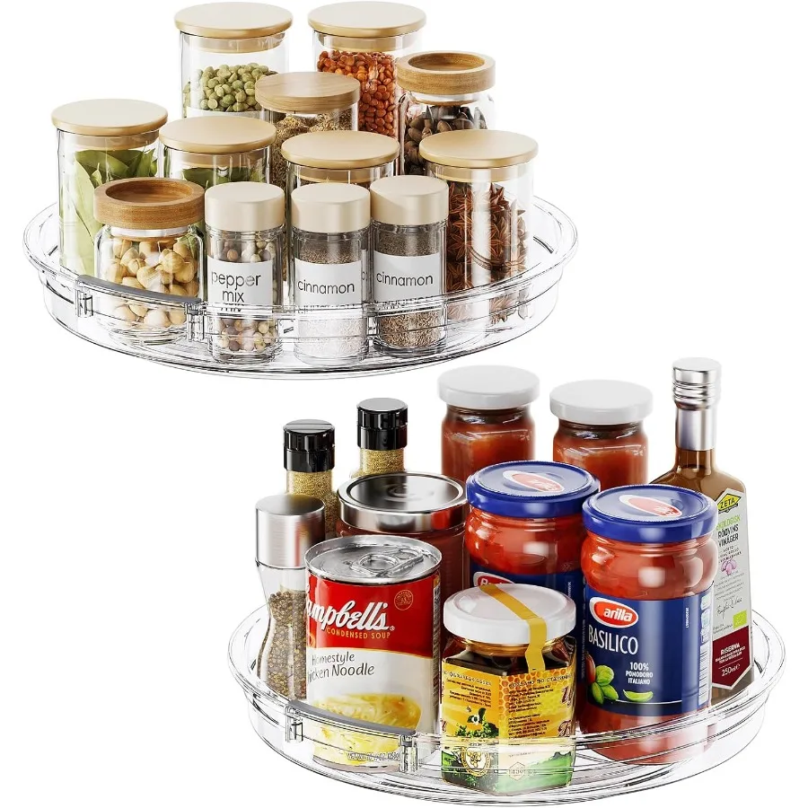 

LAMU Органайзер Lazy Susan, 9,25 дюйма, проигрыватель Lazy Susan для шкафа, вращающаяся организация специй для шкафа, кухонная вкладка