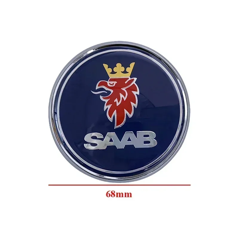 68mm Car SAAB Front Hood Bonnet Logo Rear Trunk Boot Badge Emblem For SAAB 9 3 9 5 9-3 9-5 Sticker Accessories