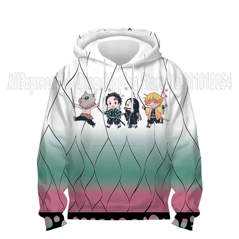 Toddler Demon Slayer 3D Print Hoodies Kids Anime Sweatshirts Boys Girls Cartoon Pullovers Children Tops Coats Sudadera Escolar