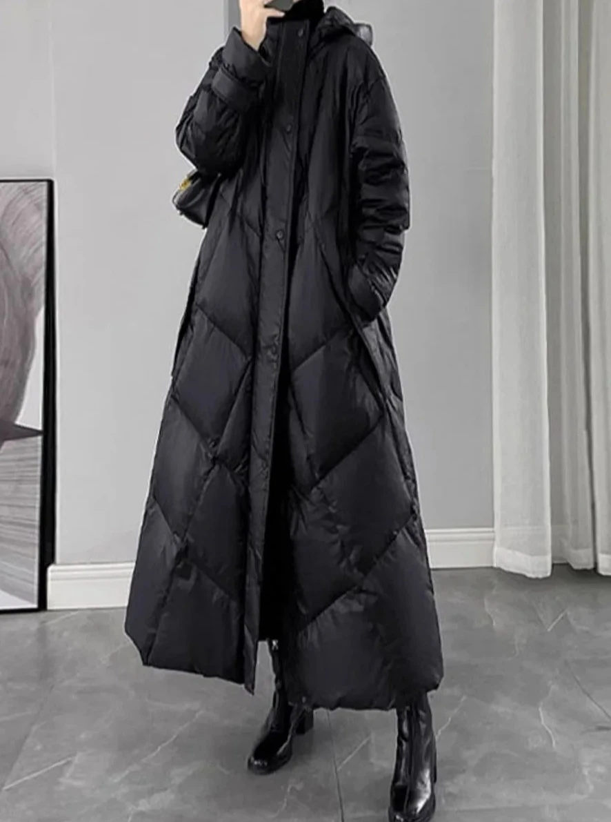 Verdikte katoenen damesjas in Koreaanse stijl, halflange losse pasvorm met lange mouwen en ritssluiting, warme wintermodejas