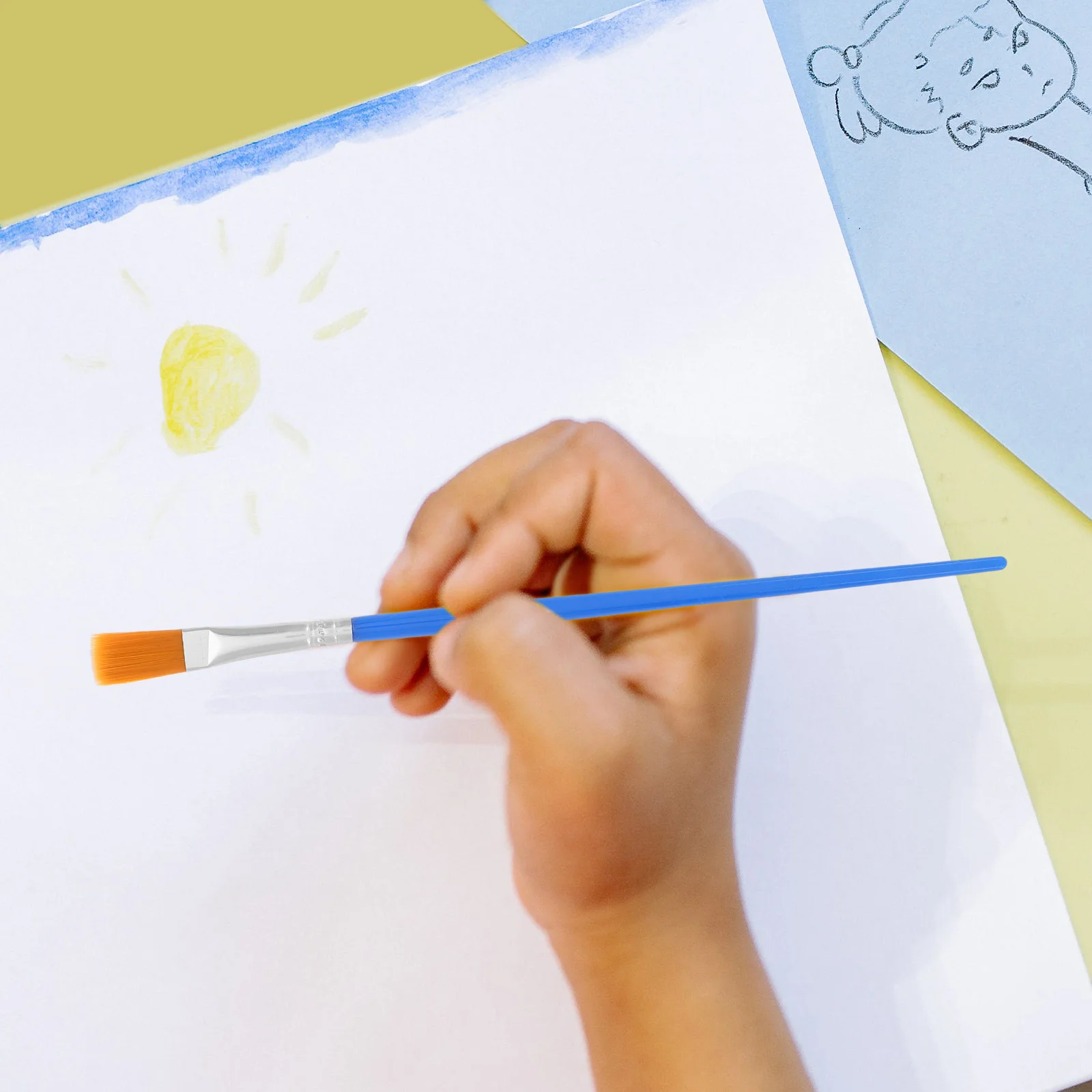 

50Pcs Paint Brush Set Lightweight Portable Flat Tip Painting Brushes for Oil Watercolor Art Painting Supplies Professional