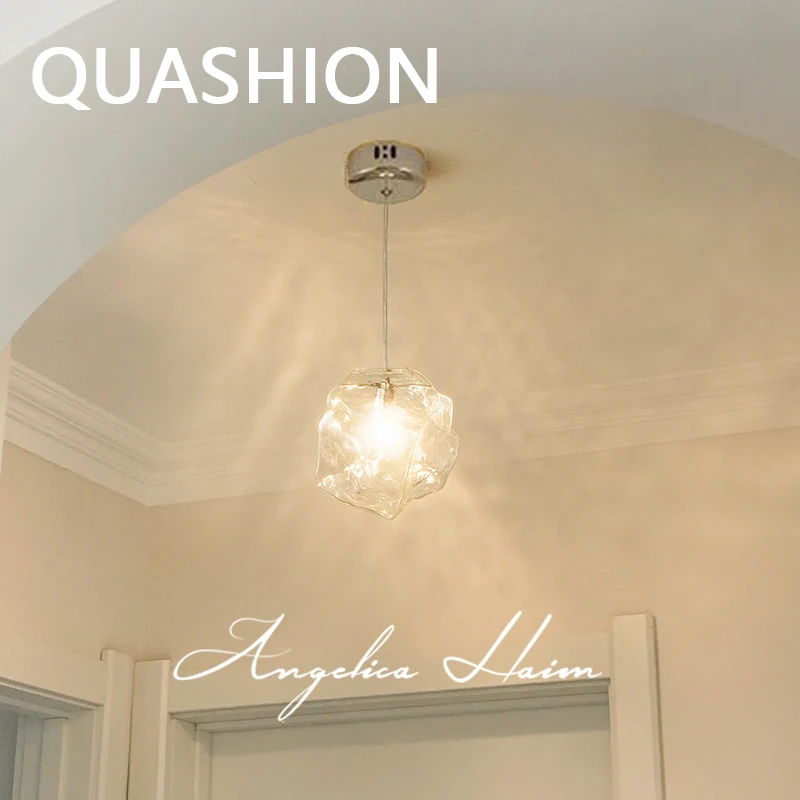 

QUASHION Indoor Design Pendant Lamp Unique Shape Glass Lampshade Bedroom Decoration Chanderlier Modern Living Room Hanging Light