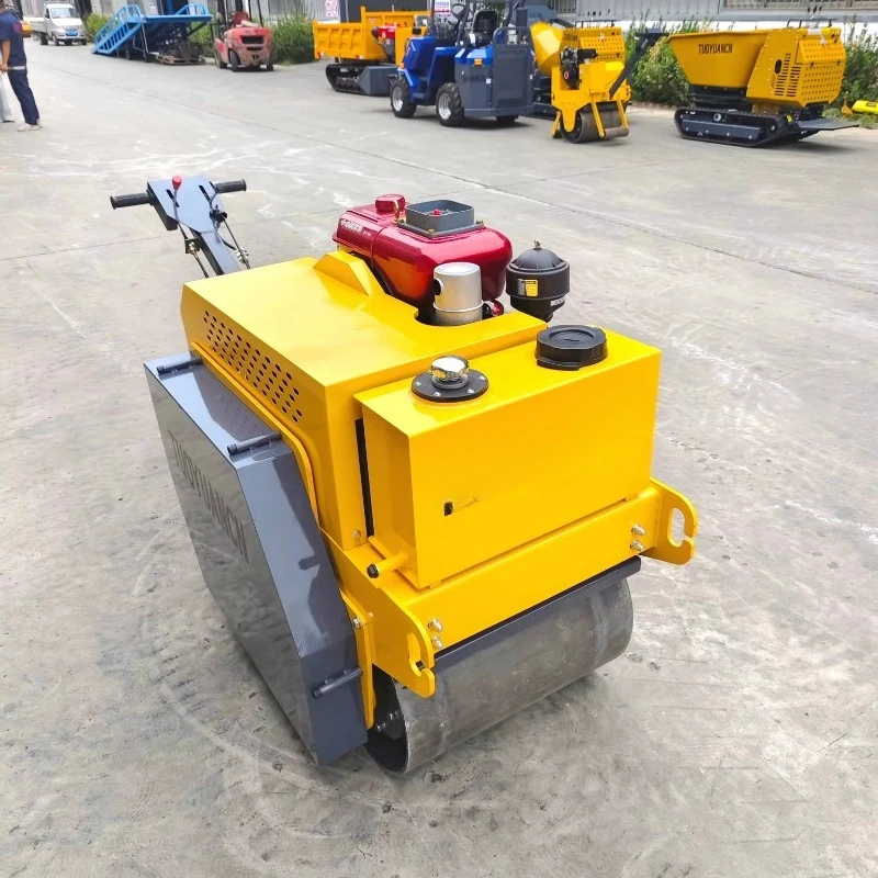 Free Shipping Walk Behind Double Drum Road Roller 1 Ton Hydraulic Vibratory Compactor Diesel Engine Small Asphalt Roller