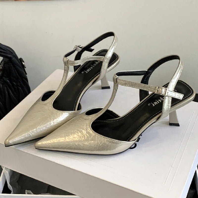 

Дизайнерские роскошные женские туфли-лодочки на тонком каблуке с острым носком и обнаженным ремешком, элегантные вечерние туфли для вечеринок, Zapatos Mujer