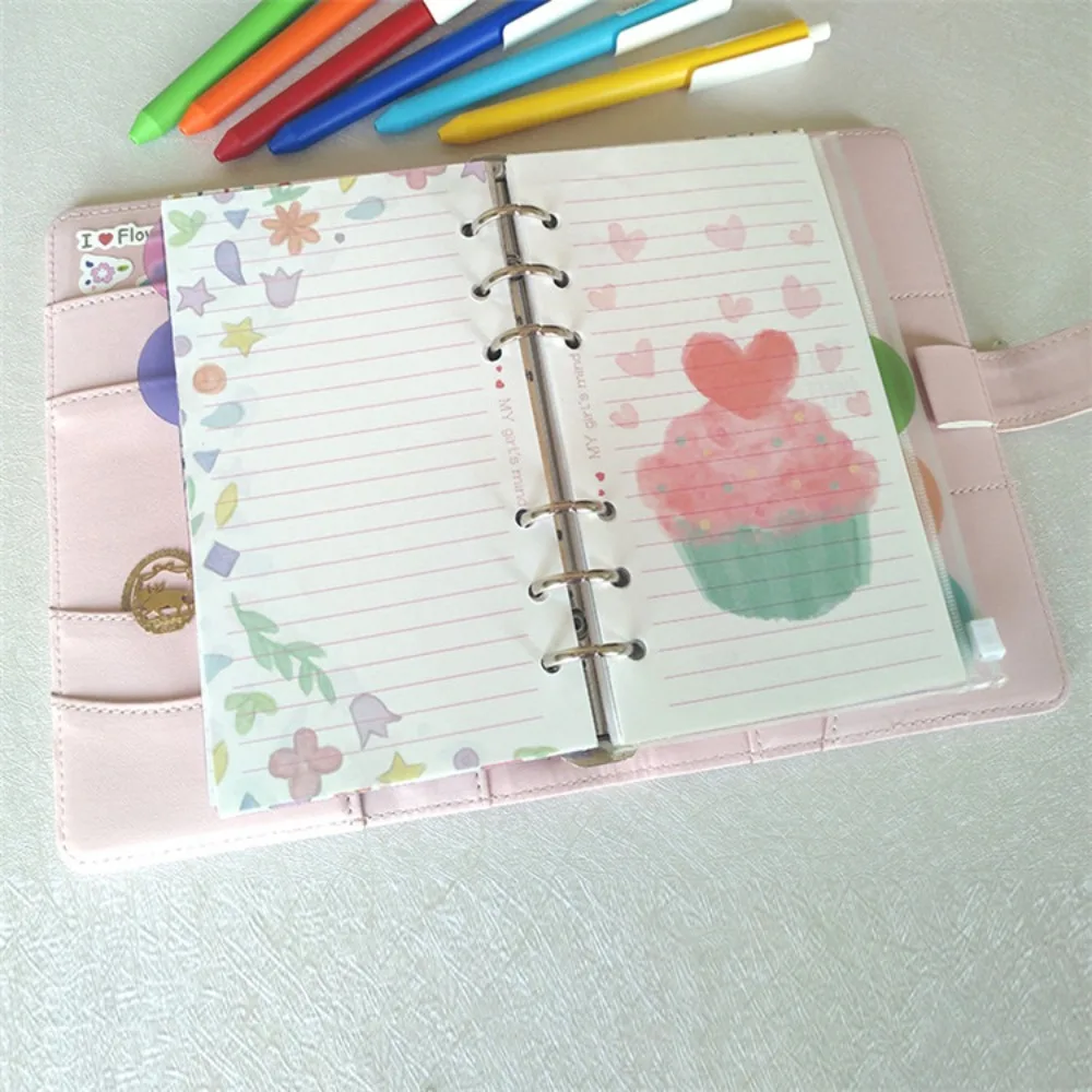 40 แผ่น A5 A6 A7 หลวมกระดาษเติมเค้กดอกไม้ภายใน Refill Spiral Binder กระดาษ To Do List 6 หลุม