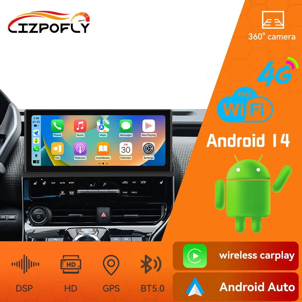 

12.3 Inch Car Radio For Toyota bZ4X 2022 Carplay Android GPS Navigation Autoradio DSP Multimedia Video Player Head Unit 4G WIFI