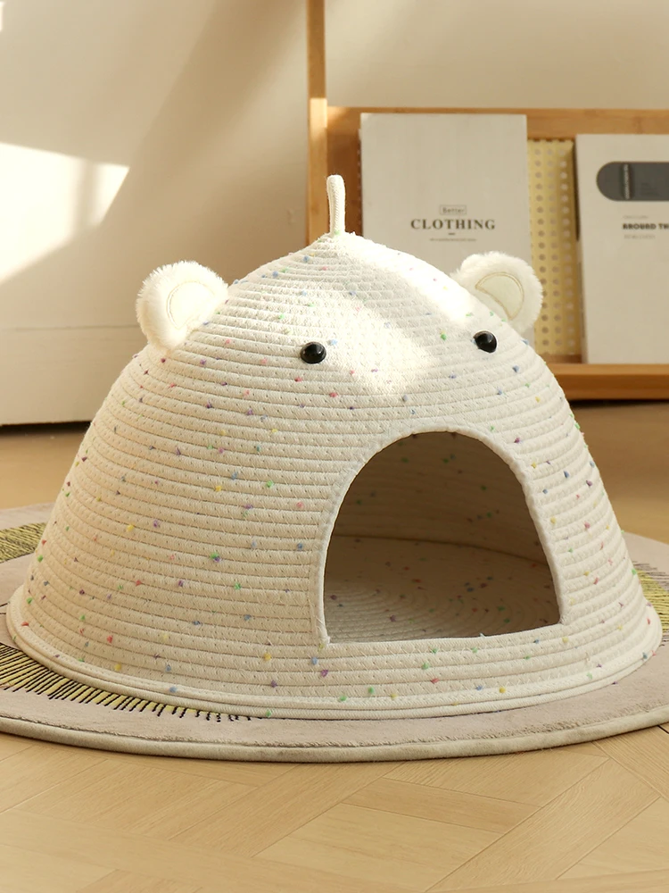 

New Sle Indoor House Winter Warmth Securi Enclosed Bed All Seasons Universal Size Roof ape Nest FBS-64-