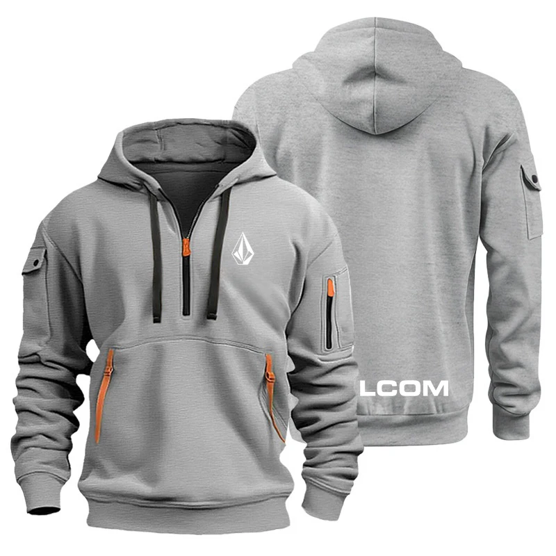 2025 Men's Volcom Simple logo Leisure Sports Hoodie Men's Hoodie Printed Fashion Home Outdoor Activity Training Clothing