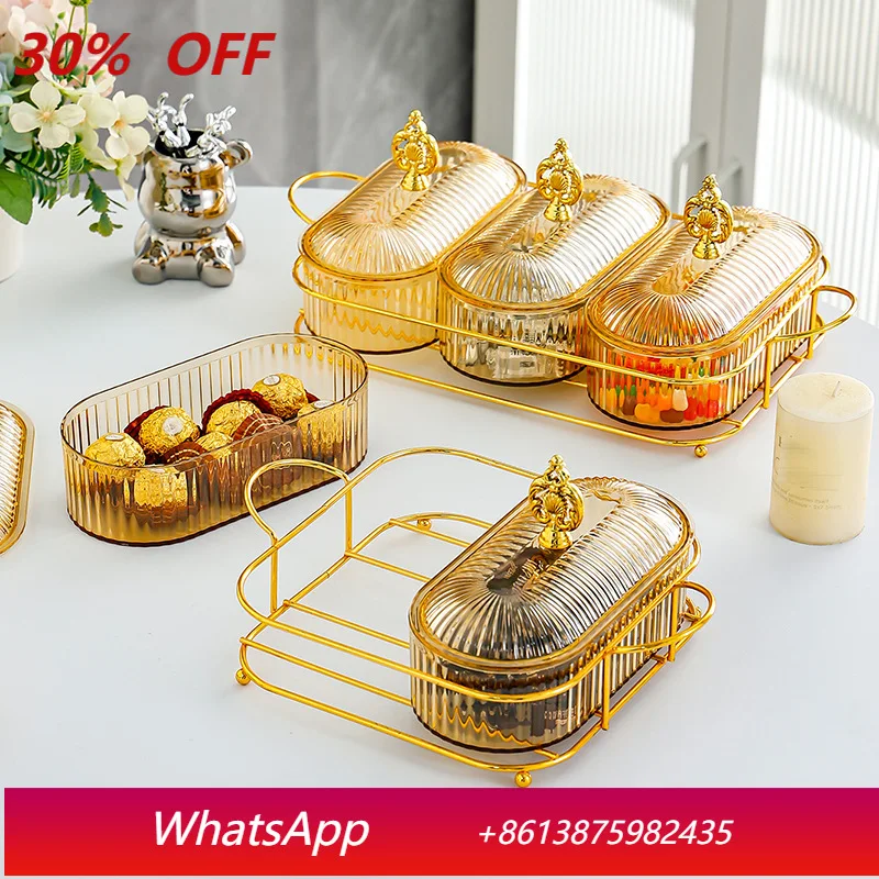 LMM living room coffee table household candy snack display plate fruit plate grid fruit plate