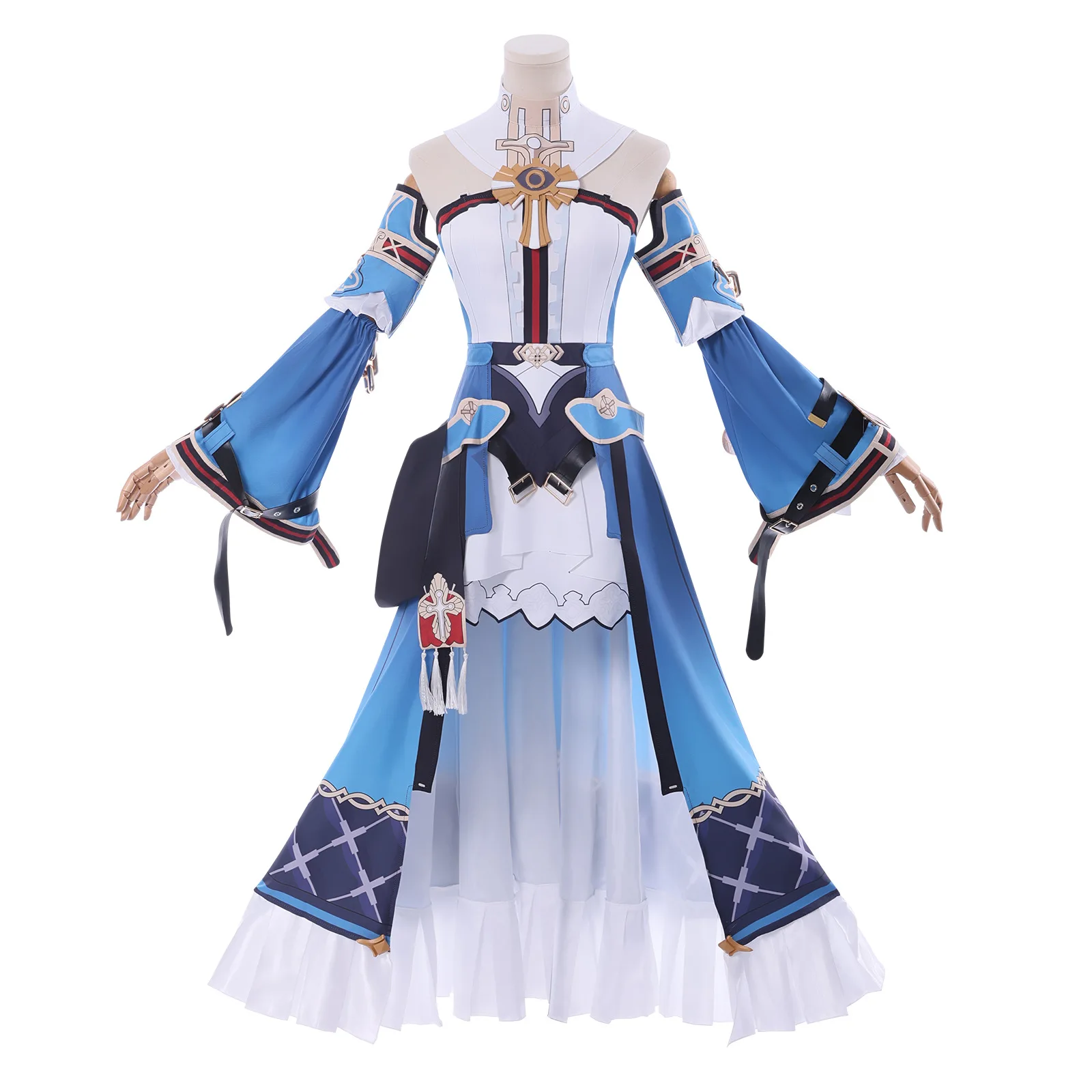 In Stock Honkai Impact 3 Collaborator Apocalypse Theresa Cosplay Costume wig Blue Dress With Hat Women Halloween Party Roleplay
