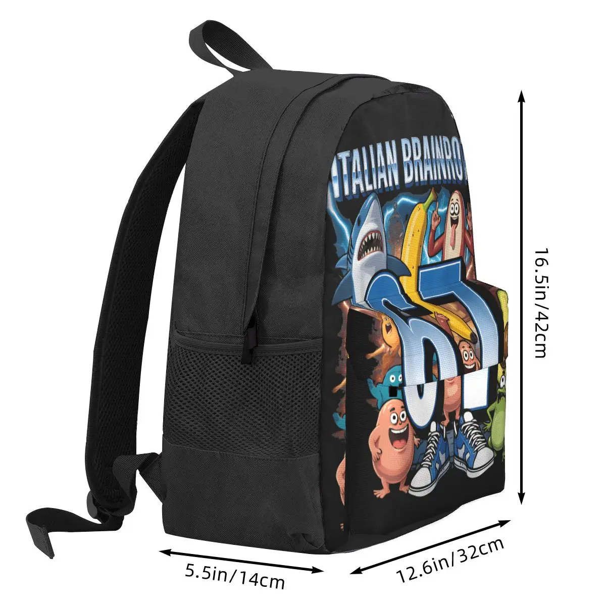 67 Brainrot Italian Funny Six Backpack Mochila 3D Print Children School Bag Computer Mochila Boys Girls Waterproof Shoulder Bag