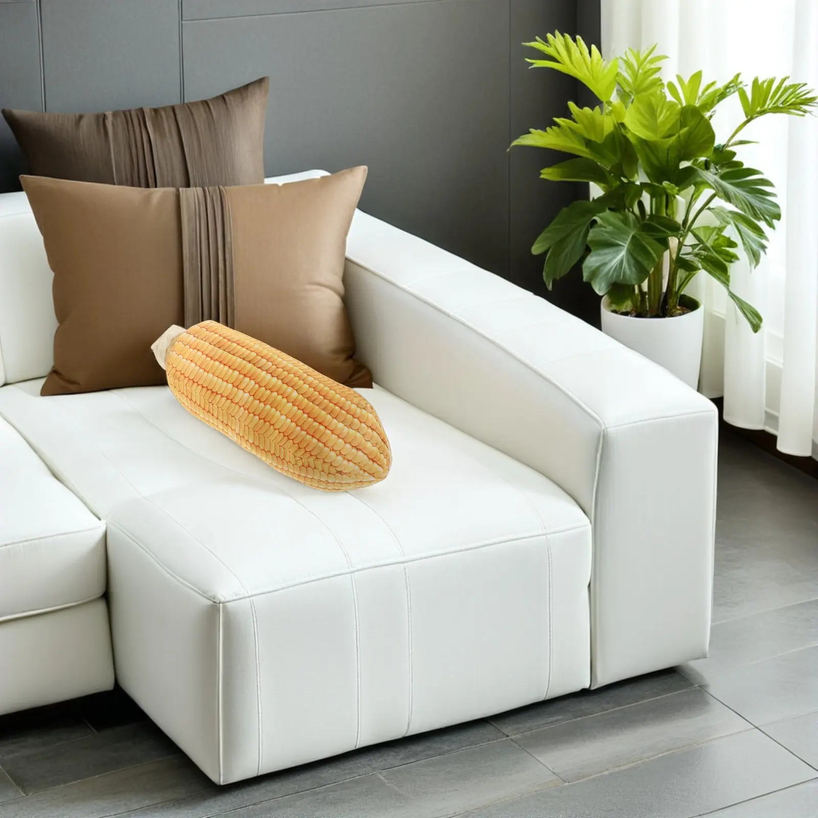 

Corn Shaped Pillow Ultra Soft Realistic Food Design Decorative Throw Pillow for Living Room Bedroom Kids Play Area Stuffed Couch