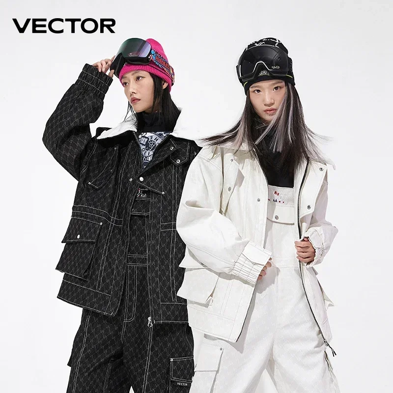 VECTOR cowboy ski suit Women Man fashion skis suit Thickened thermal insulation waterproof windproof equipment suit Women