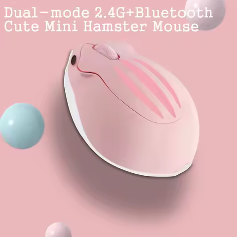 Mini Dual-mode 2.4G+Bluetooth Mouse Cute Hamster Design Computer Mice Ergonomic Gamer 1600 DPI Optical Mause For Game Laptop PC