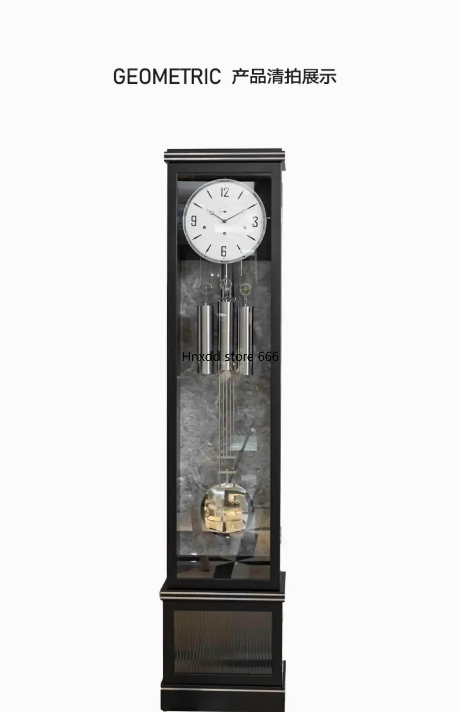 German Hermle Light Luxury the Grandfather Clock Chinese Retro Pendulum Clock Mechanical Solid Wood Large Clock