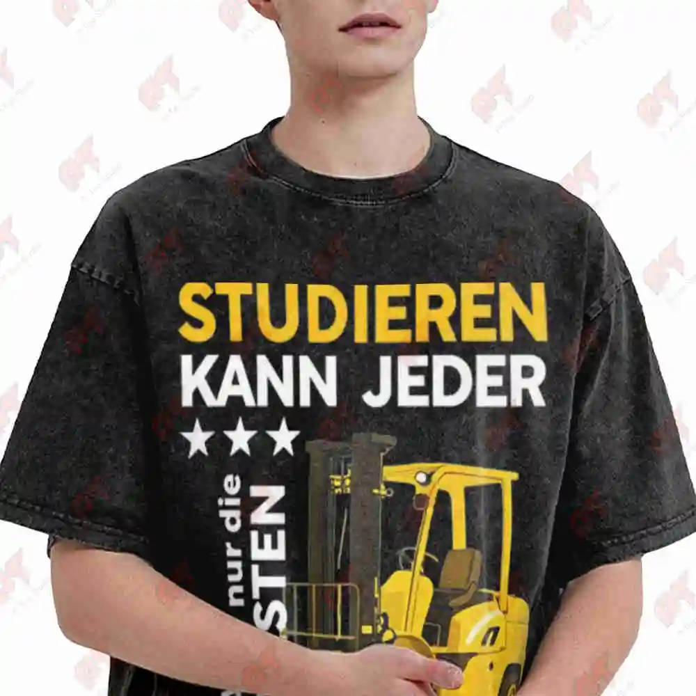 Forklift Operator Everyone Can Study But Only The Best Drive Vintage Washed Tee Pure Cotton T-Shirt