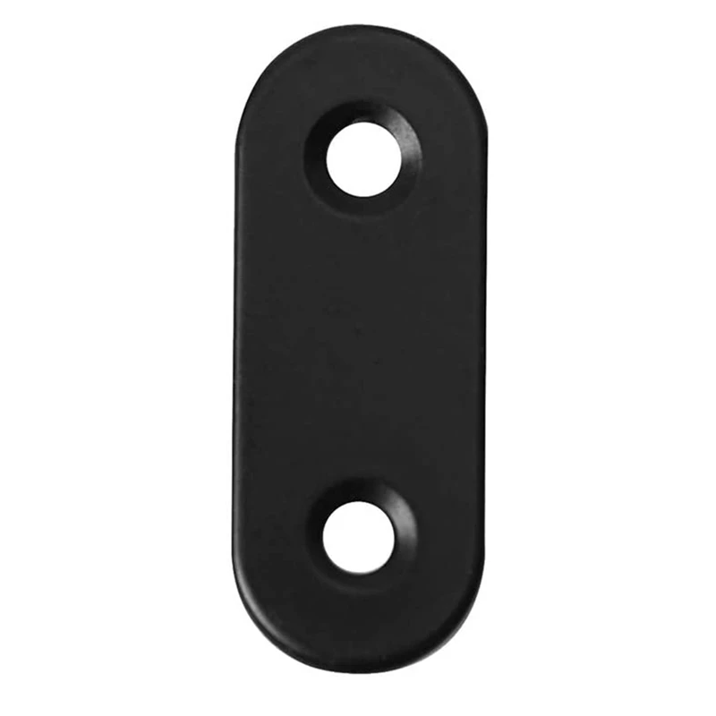 ¡Promoción! Soportes rectos de acero inoxidable, Conector de placa de reparación negra con tornillos, soportes planos para madera, 22 piezas