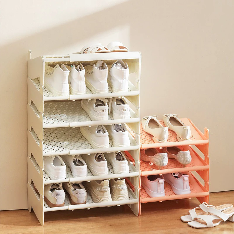 Household Shoes Shelf Shoe Organizer Free Standing Multiuse Sturdy Stackable Shoe Cabinets for Home Hallway Bathrooms Entryways