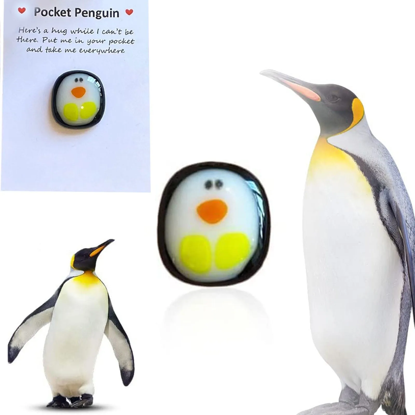 A Little Pocket Penguin Hug Keepsake Ornament Cute Christmas Gift With Small Message Card Distance Social Present Party Decorati