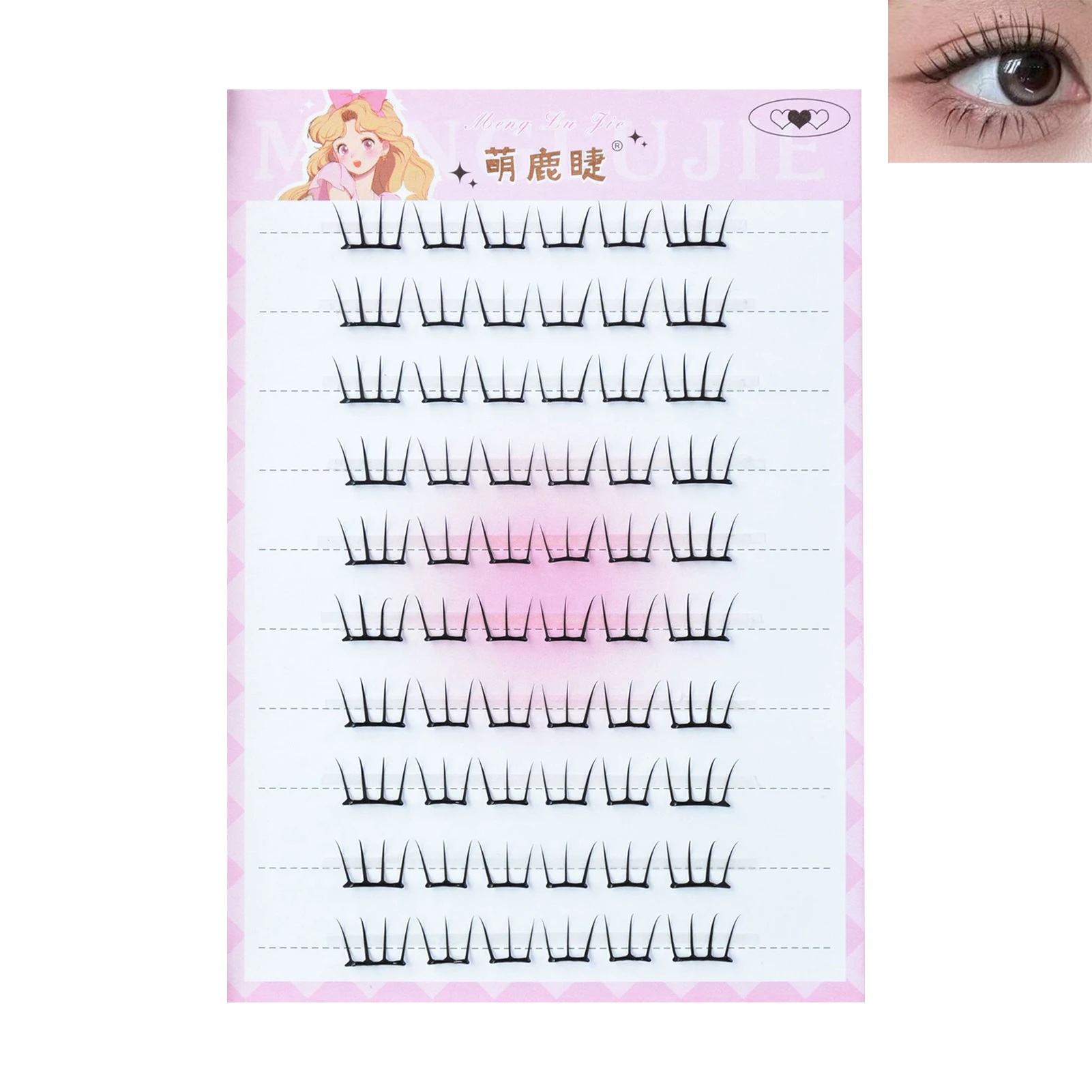 ขนตาปลอมสไตล์เกาหลีแบบไม่ต้องใช้กาว ดูเป็นธรรมชาติ นุ่ม งอน งอนเด้ง แบบเส้นต่อเส้น ขนาด 7-13 มม. คละแบบ สำหรับแต่งหน้าประจำวัน