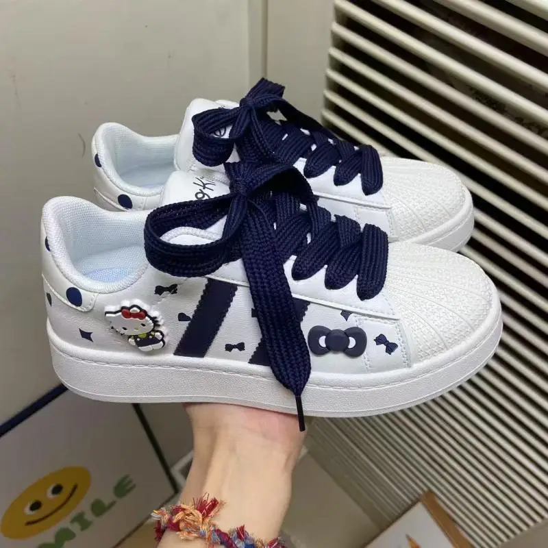 

Sanrio розовые туфли на слинге Hello Kitty, новый стиль, повседневная обувь, модная спортивная обувь для девочек, студенческие универсальные дышащие туфли на слинге