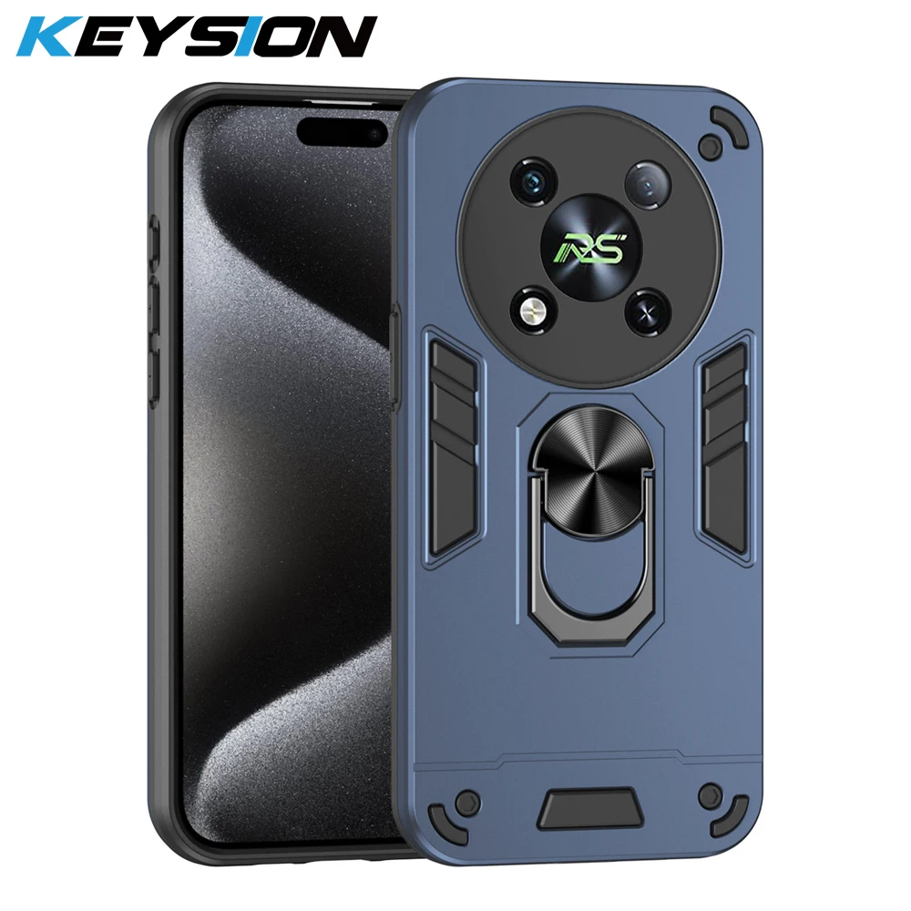 KEYSION противоударный бронированный чехол для Itel RS4, мягкий силиконовый + ПК, защитное кольцо для объектива камеры, подставка для телефона, задняя крышка для Itel RS4 KEYSION противоударный бронированный чехол для Itel RS4, мягкий силиконовый + ПК, защитное кольцо для объектива камеры, подставка для телефона, задняя крышка для Itel RS4