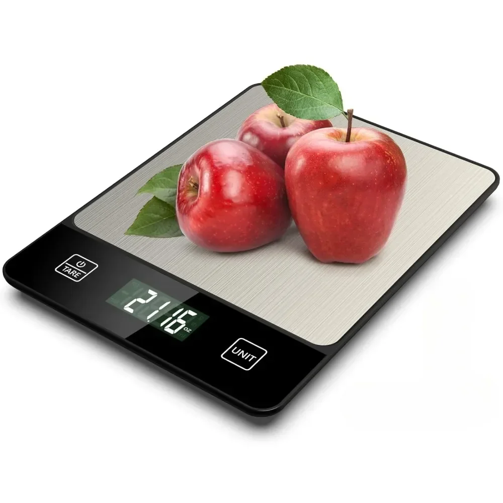 

10kg/1g 22lb ElectronicDigital Kitchen Scale Food Measures Grams Ounces for Baking Cooking 6 Units Silver Kitchen Weighing Scale