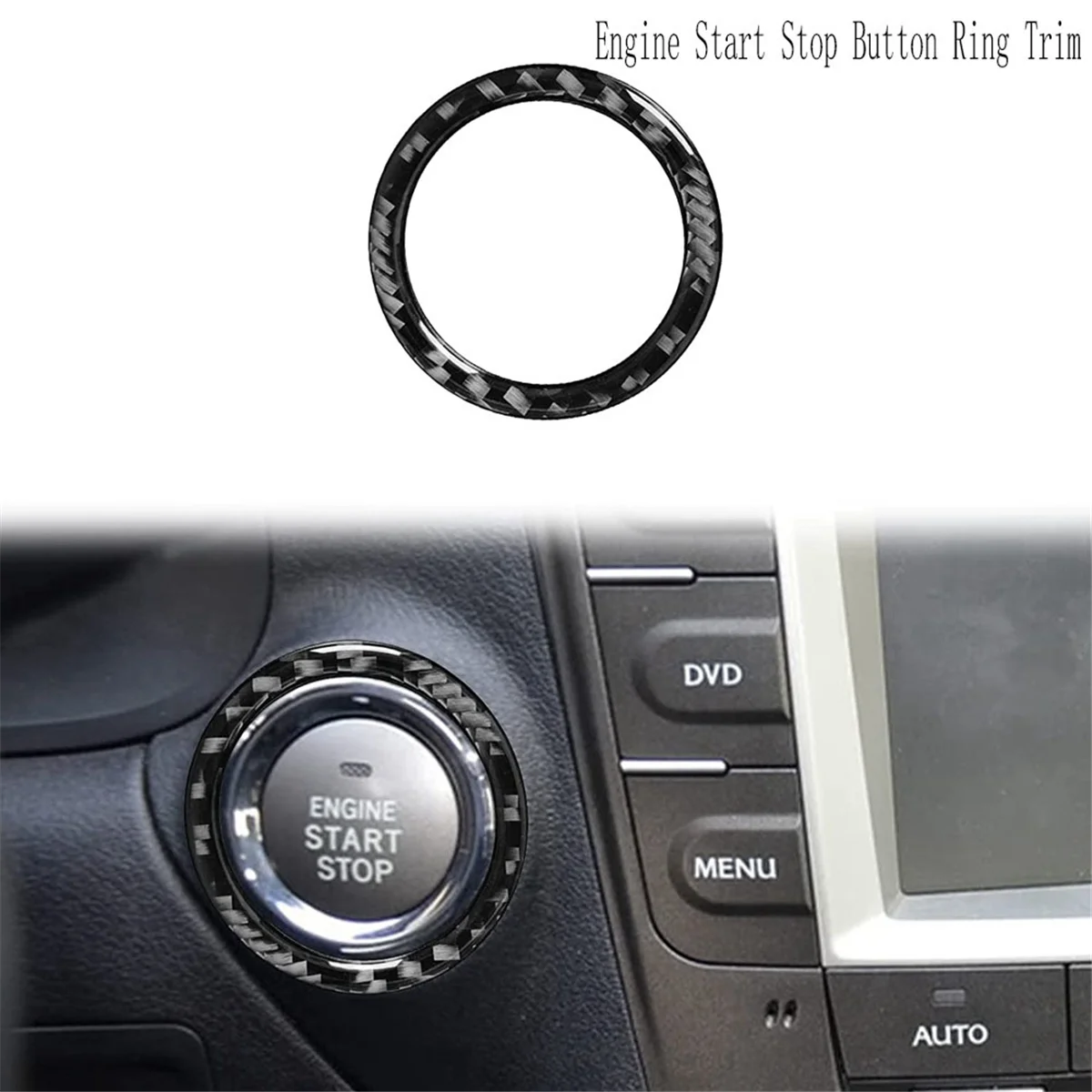 Car Carbon Fiber Engine Start Stop Button Ring Trim Cover for Lexus IS IS250 IS300 IS350C 2006-2012