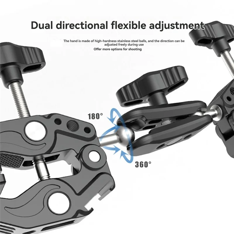 Hot-Articulating Magic Arm Clip 360° Dual-Head Super Clamp For Monitor For Umbrella LED Light Action Camera