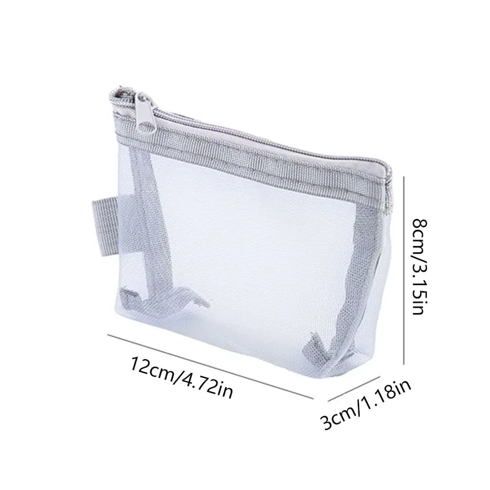 Change Storage Bag Clear Mesh Bag Lipstick Cosmetic Bag Small Item Bag Mini Coin Purse Data Cable Storage Bag